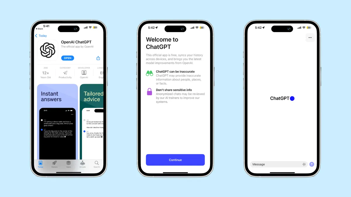 ChatGPT IOS版本美区 App Store 上架的官方应用截图