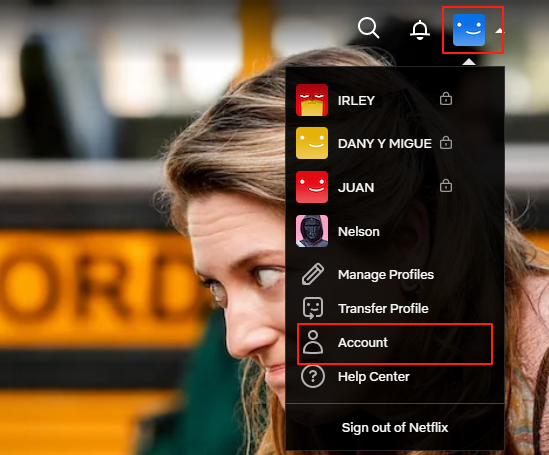 网页版Netflix切换中文界面截图