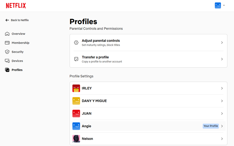 入口二：找到“个人账户（Profiles）”,点击“你的个人资料（Your Profile）”,同样可以进入管理个人资料和偏好设置页面。截图