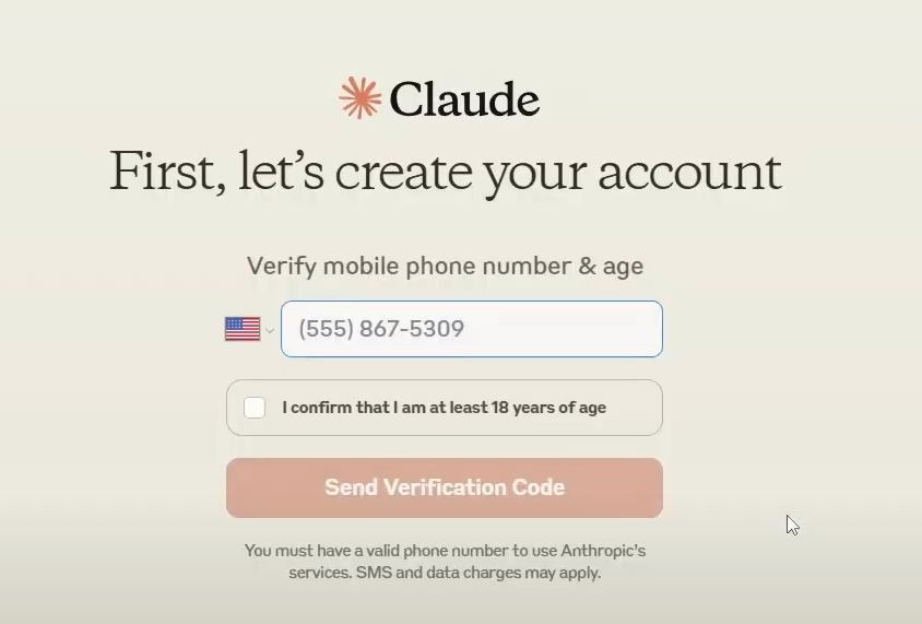 Claude注册详细步骤-手机号验证截图