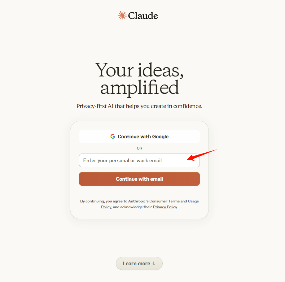 Claude注册详细步骤-进入Claude官网界面截图