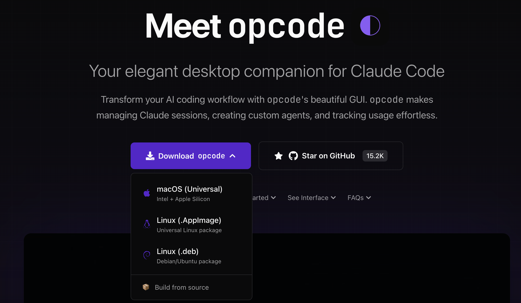 Claude Code桌面版可视化工具:Claudia 的出现官网截图