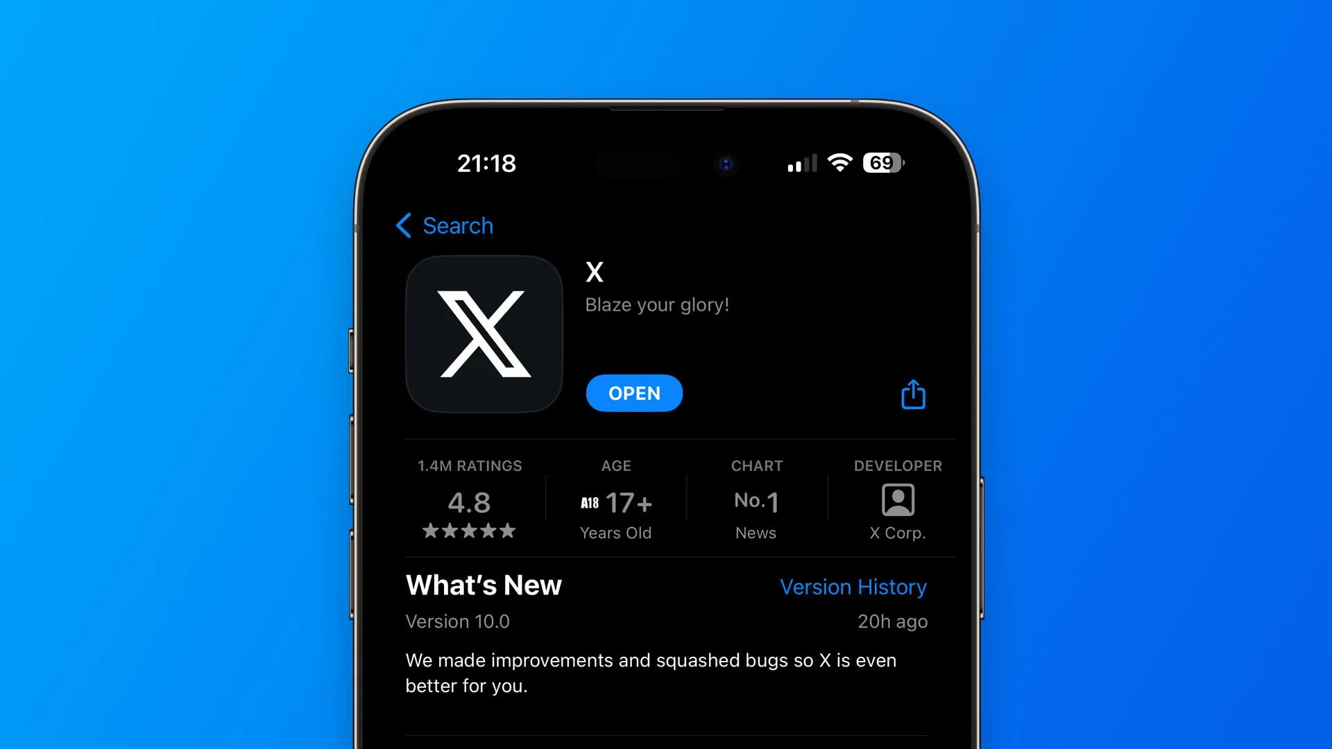 X IOS APP，应用截图