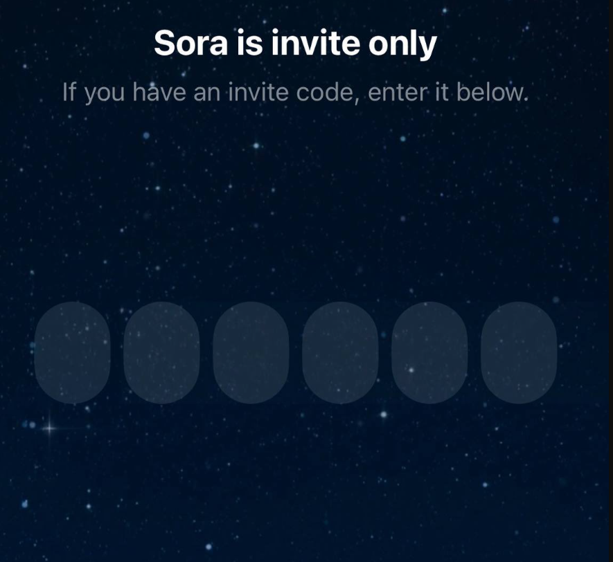 sora2应用登录需要邀请码截图。